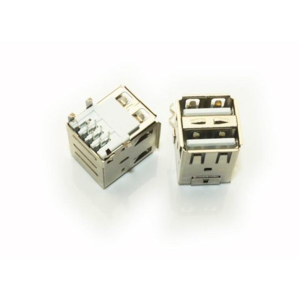 2x Conector Usb Hembra doble Tipo A PCB Socket