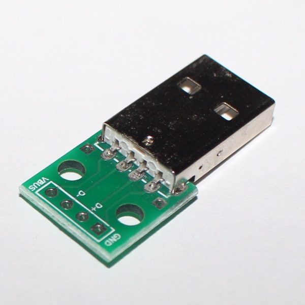 2x PCB Placa Adaptador Convertidor Conector Macho USB a Dip de 4 Pines 2.54