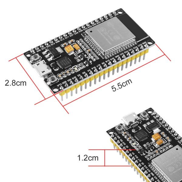 Placa de desarrollo Nodemcu ESP32 WiFi + Bluetooth ESP WROOM 32 38 Pines - Imagen 2