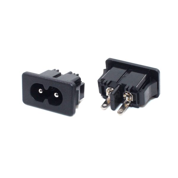 2x CONECTOR CORRIENTE AC IEC320 C8 CHASIS MACHO 2.5A 250V