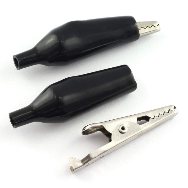 5x Pinzas cocodrilo NEGRO soldables electronica 35mm