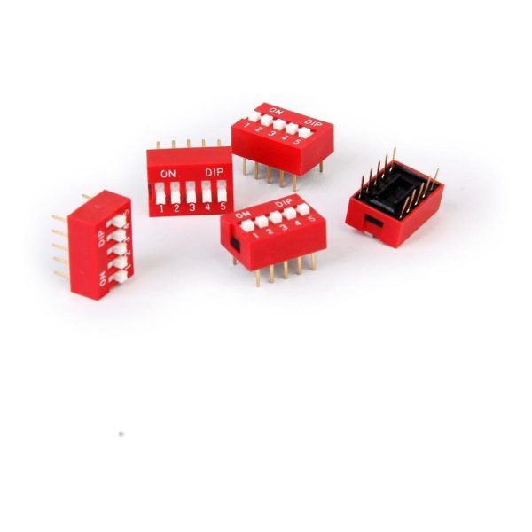 3x Interruptor Dip Switch 5 posiciones 5p ON OFF 2.54mm