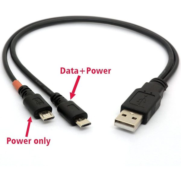 Cable divisor USB 2.0 a Macho doble Micro USB V2.0 25 cm