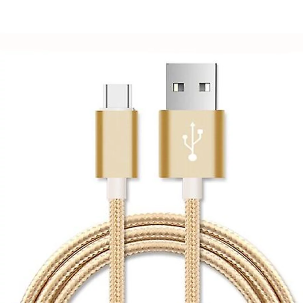 CABLE MICRO USB ALUMINIO TRENZADO NAYLON ORO 1M