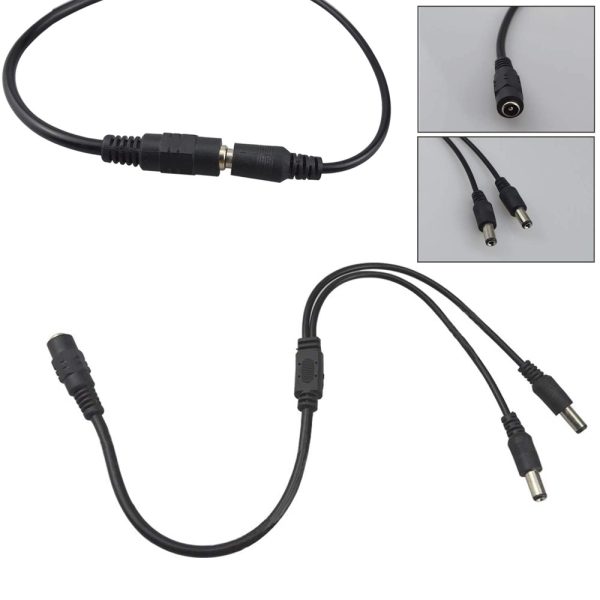 Cable splitter DC duplicador 2 salidas CCTV camara seguridad 12V - 2.1mm x 5.5mm