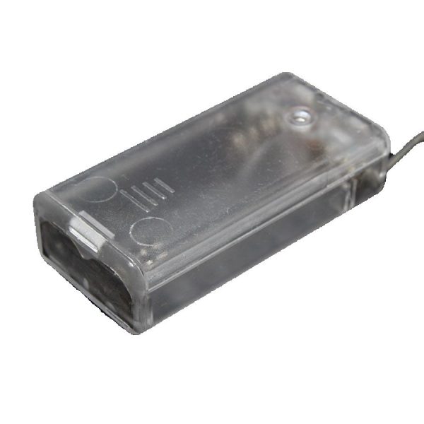 PORTAPILAS 2 PILAS AA LR06 CON INTERRUPTOR Y TAPA TRANSPARENTE