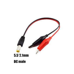 Conector Jack de voltaje CC DC macho 5,5*2,1mm a Cable Clip pinzas cocodrilo