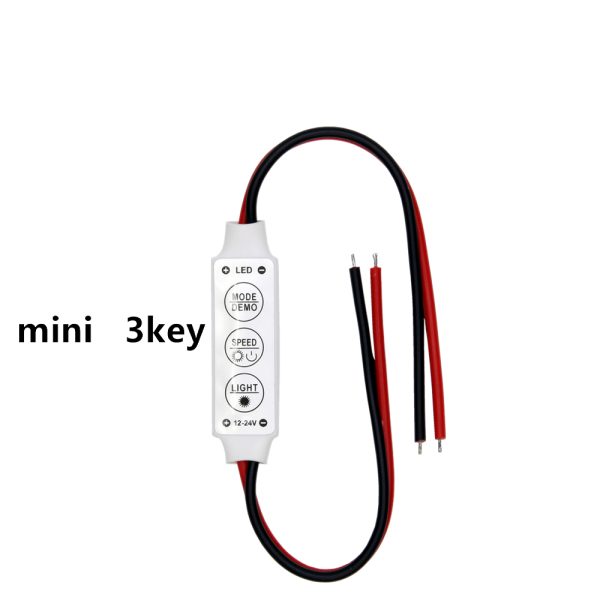 Controlador atenuador brillo Tira Led Monocolor 3 Teclas 12v 5050 3528 Dimmer