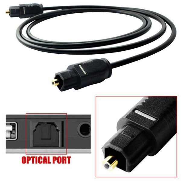 CABLE TOSLINK AUDIO DIGITAL FIBRA OPTICA 2M  MACHO PARA DVD PS4 XBOX 360 NEGRO