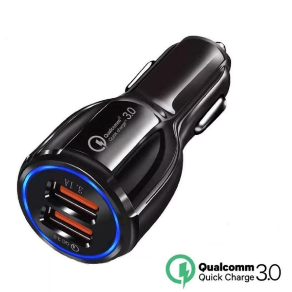 Cargador de movil para coche mechero Carga rapida doble USB 3.1A qualcomm 3.0
