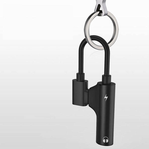 Adaptador USB-C 2 en 1 Tipo C a jack auriculares 3.5mm + carga NEGRO - Imagen 3