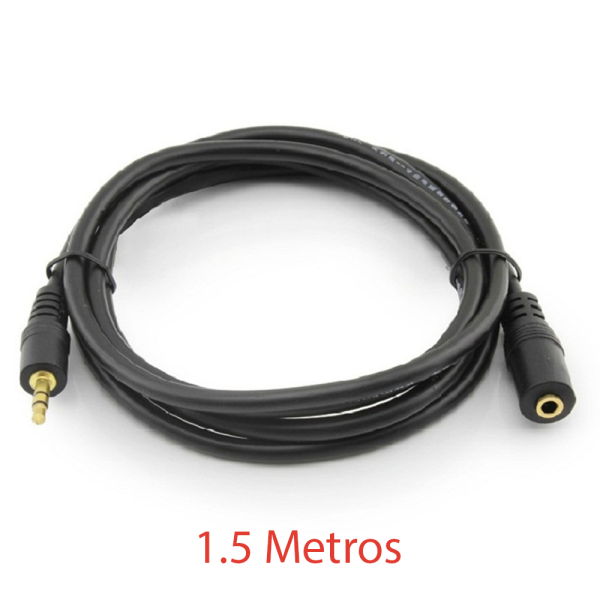 CABLE ALARGADOR AUDIO JACK 3,5mm (macho - hembra)  AURICULARES 1,5m