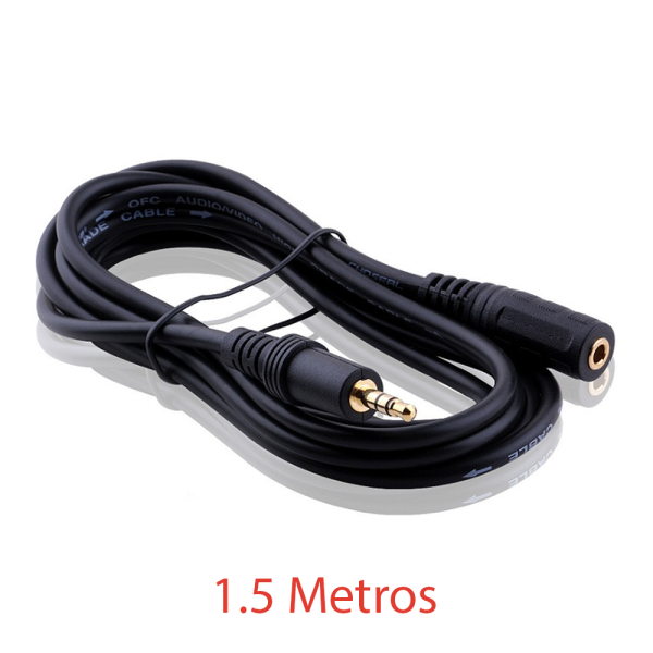 CABLE ALARGADOR AUDIO JACK 3,5mm (macho - hembra)  AURICULARES 1,5m - Imagen 2