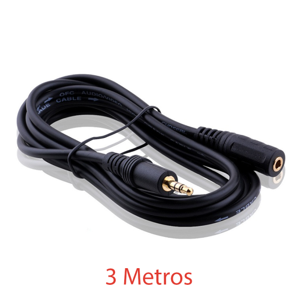 CABLE ALARGADOR AUDIO JACK 3,5mm (macho - hembra)  AURICULARES 2.70m