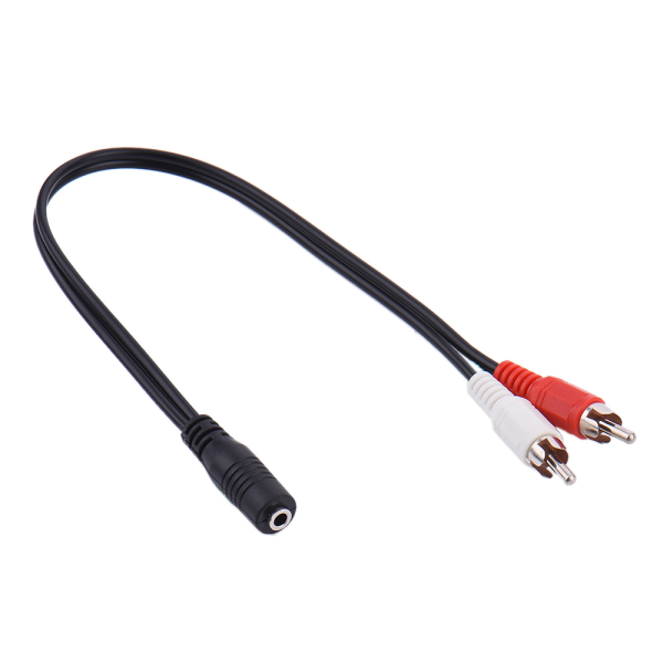 Cable Adaptador de Audio de Jack 3.5mm Hembra a 2 RCA Macho para TV Amplificador 40 cm - Imagen 2