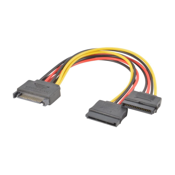 Cable Adaptador Divisor Splitter Alimentación SATA 15 PIN MACHO A DOBLE 2x Hembra 20CM