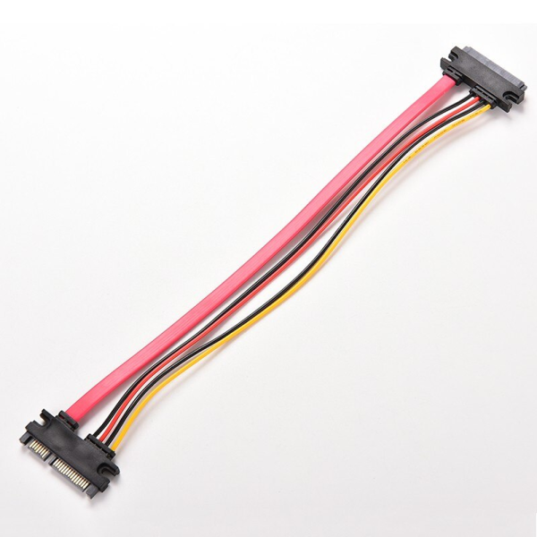 Cable de extensión DATOS Y ALIMENTACION SATA III 3.0 7+15 de 22 pines SATA macho a hembra 30Cm