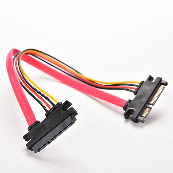 Cable de extensión DATOS Y ALIMENTACION SATA III 3.0 7+15 de 22 pines SATA macho a hembra 30Cm - Imagen 2