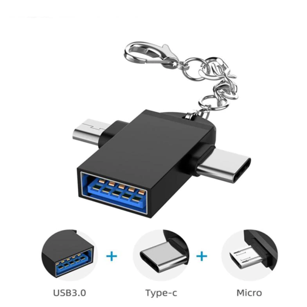 Adaptador OTG USB3.0 a TYPE-C + MicroUSB Android Transmisión de datos REF2008