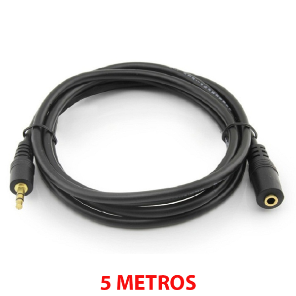 CABLE ALARGADOR AUDIO JACK 3,5mm (macho - hembra)  AURICULARES 5m REF2030