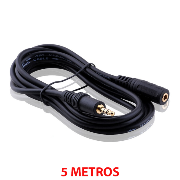 CABLE ALARGADOR AUDIO JACK 3,5mm (macho - hembra)  AURICULARES 5m REF2030 - Imagen 2