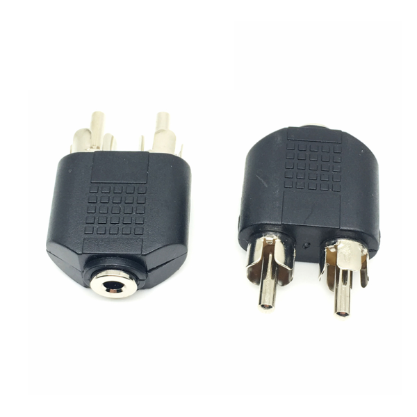 Conector adaptador JACK TRS 3,5mm HEMBRA ESTEREO a 2 RCA MACHO REF2037
