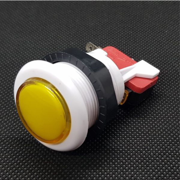 Pulsador arcade amarillo 33mm exterior 24mm interior recreativa bartop REF2043