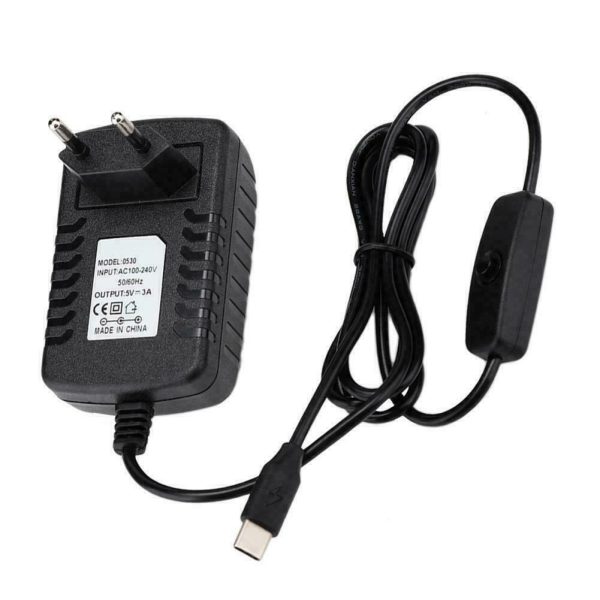 Cargador transformador 5V 3000mA USB tipo C con Interruptor para Raspberry Pi 4 Model B - Imagen 2