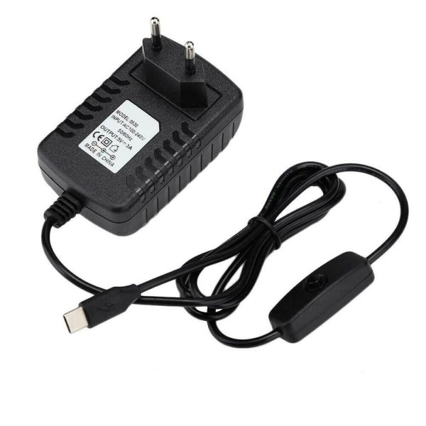Cargador transformador 5V 3000mA USB tipo C con Interruptor para Raspberry Pi 4 Model B - Imagen 3