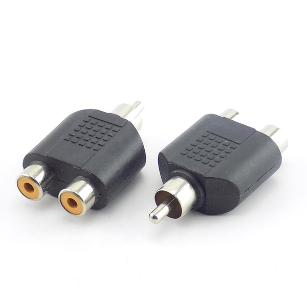CONECTOR ADAPTADOR 2 RCA HEMBRA A 1 RCA MACHO REF2130