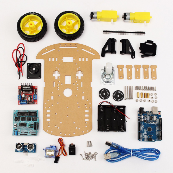 Kit chasis coche robot inteligente 2wd ultrasonidos