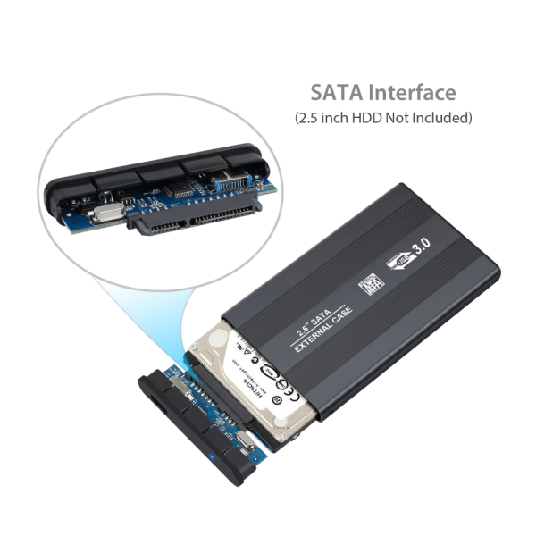 Carcasa para Disco Duro Externo S-ATA 2.5'' USB 3.0 Caja Funda de Cuero SATA HDD - Imagen 2