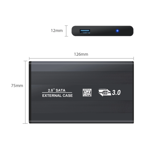 Carcasa para Disco Duro Externo S-ATA 2.5'' USB 3.0 Caja Funda de Cuero SATA HDD - Imagen 3