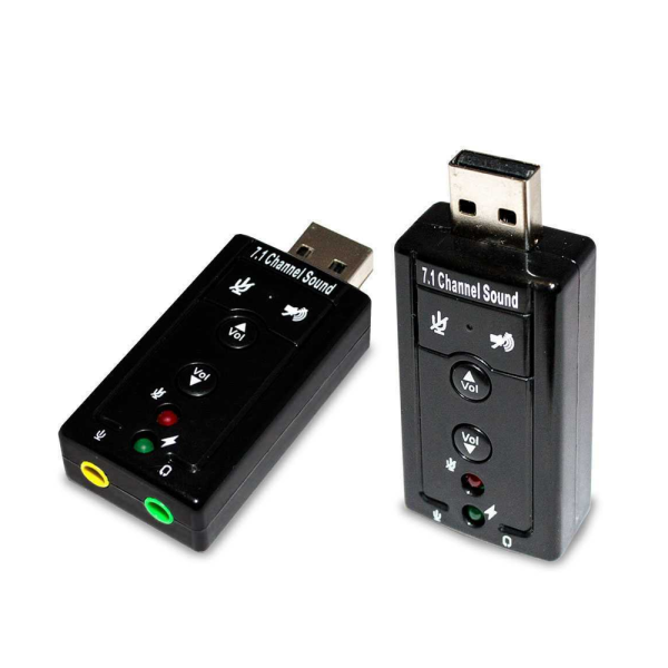 Adaptador Tarjeta de Sonido Externa USB 2.0 7.1 con Panel Volumen Ajustable y 4 Botones Negra - Imagen 2