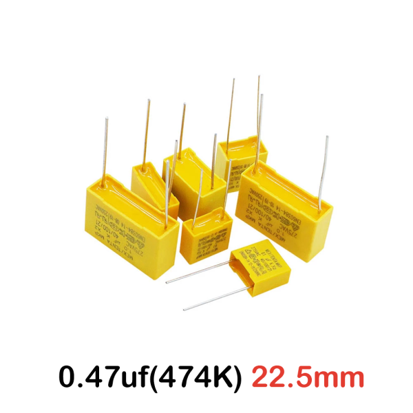 2X CONDENSADOR DE SEGURIDAD MKP X2 0.47UF 474K AC 275V 22.5MM