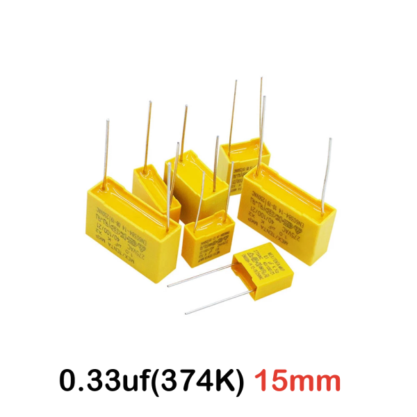 2x Condensador de seguridad MKP X2 0.33uF 334K AC 275V 15mm