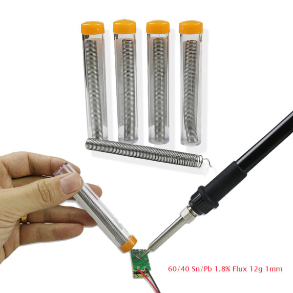 Rollo Estaño 60/40 Sn/Pb 1.8% Flux 12g 1mm HILO SOLDADURA PLOMO