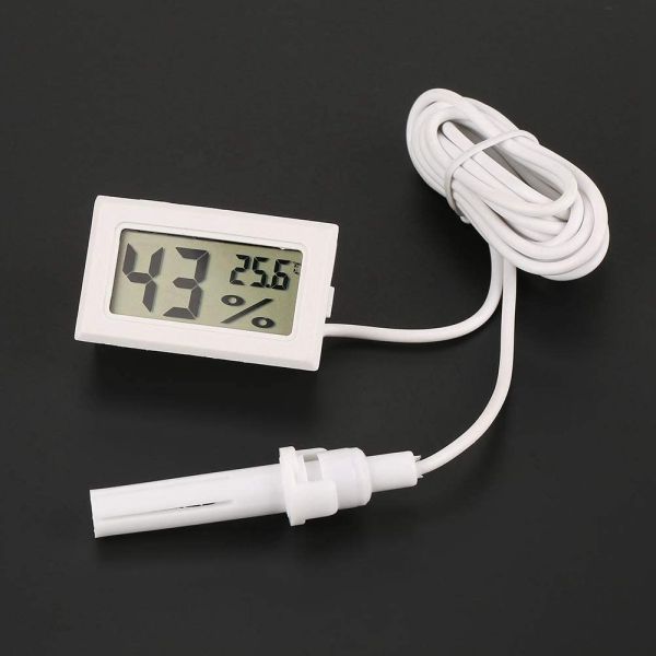Termohigrometro Termometro LCD digital temperatura y humedad CON SONDA BLANCO - Imagen 2