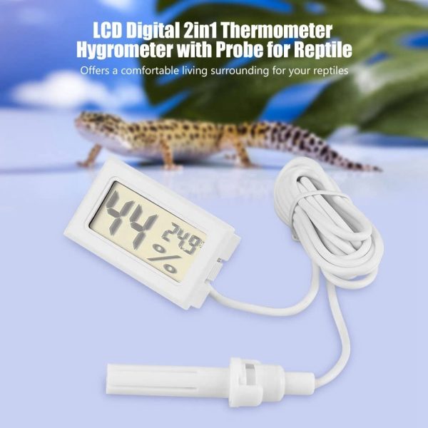 Termohigrometro Termometro LCD digital temperatura y humedad CON SONDA BLANCO - Imagen 6