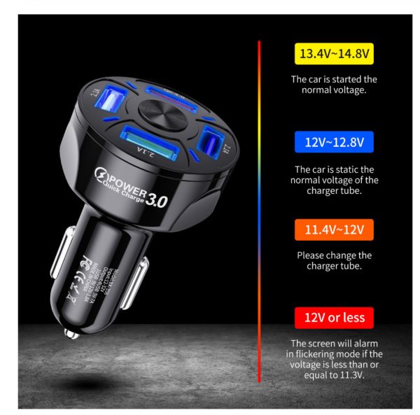 Cargador movil mechero coche Quick Charge 3.0 3.1A 4 puertos 48W 7A - Imagen 5