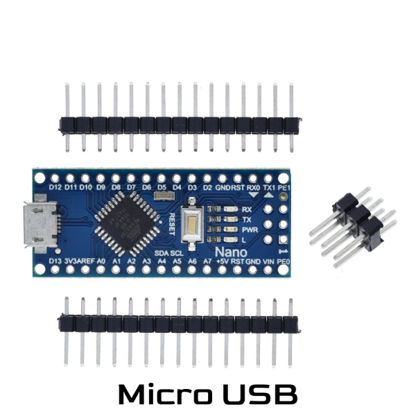 NANO V3.0 ATmega328P CH340G 16Mhz SIN SOLDAR 100% Compatible Arduino MicroUSB - Imagen 2