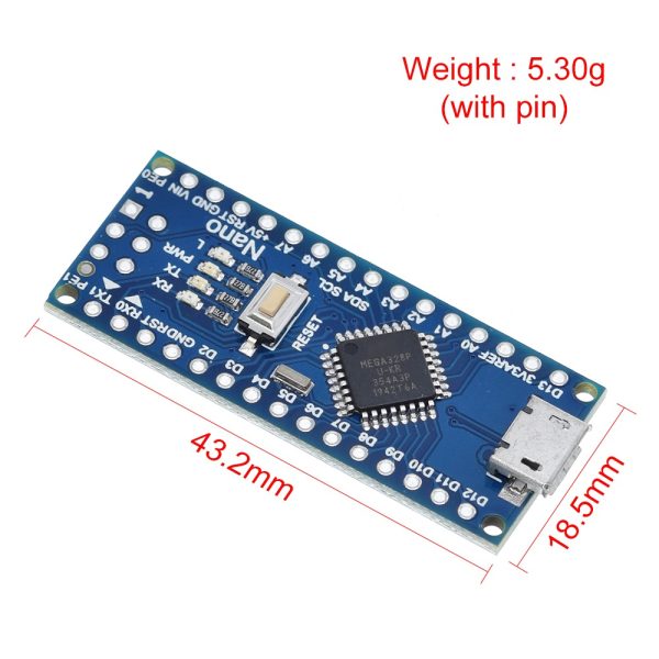 NANO V3.0 ATmega328P CH340G 16Mhz SIN SOLDAR 100% Compatible Arduino MicroUSB - Imagen 4