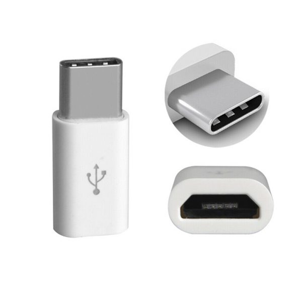 ADAPTADOR UNIVERSAL CABLE MICRO USB A TIPO C OTG BLANCO - Imagen 3