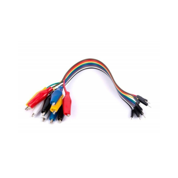 10x CABLE PINZAS COCODRILO A DUPONT MACHO