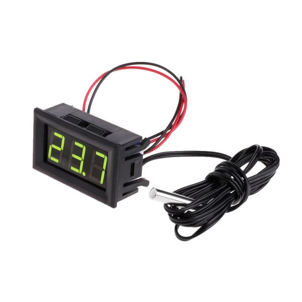 Monitor Temperatura -50 110 5v 12v Digital LED color VERDE panel NTC Termometro - Imagen 3