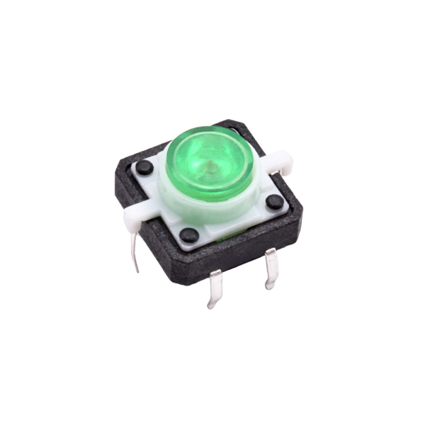 Pulsador interruptor momentaneo NO 12x12x7mm con LED VERDE - Imagen 3