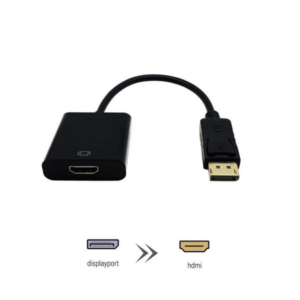 ADAPTADOR CONVERTIDOR DP (DISPLAYPORT) MACHO A HDMI HEMBRA - Imagen 2