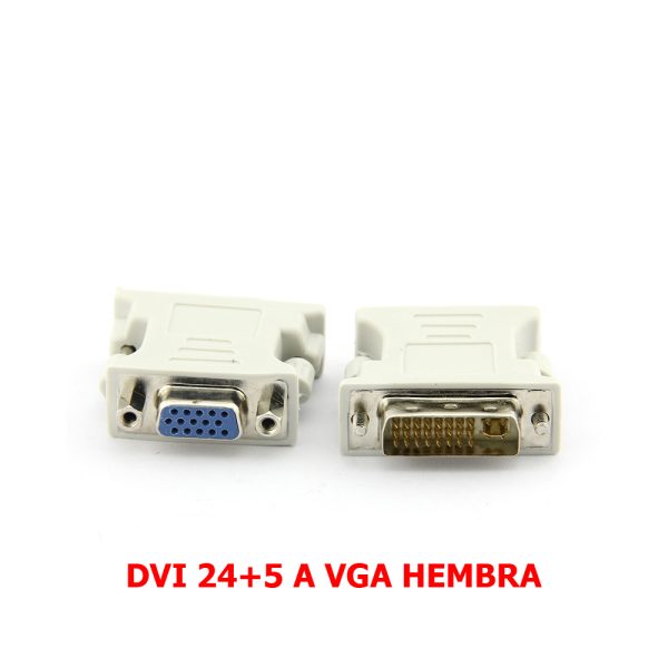 ADAPTADOR CONVERSOR VIDEO DVI-D 24+5 PINES MACHO A VGA HEMBRA 15 PIN