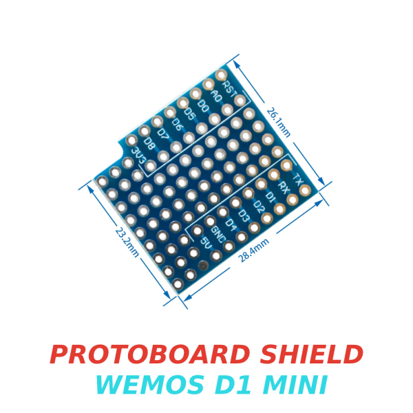Modulo Shield Protoboard doble cara para Wemos D1 mini ESP8266 - Imagen 2