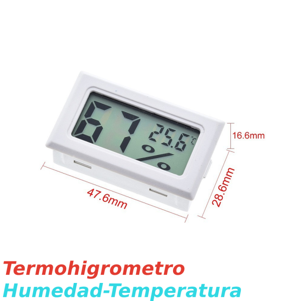 Termohigrometro termometro higrometro digital temperatura y humedad  Blanco